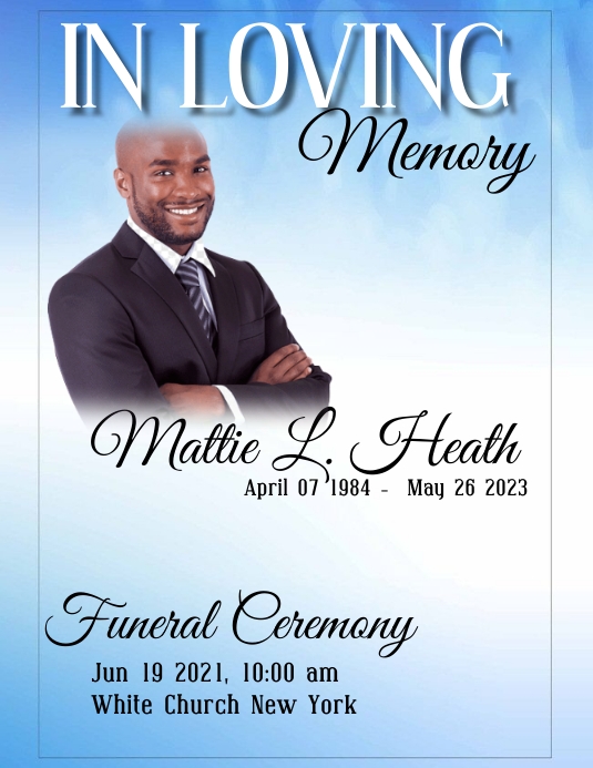Funeral Announcement flyer,simple | modern | ใบปลิว (US Letter) template